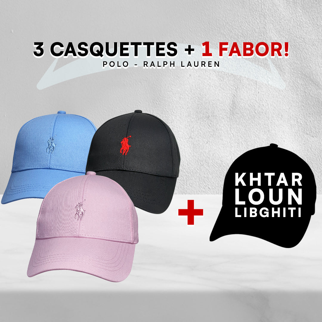 Pack 3 Casquettes Polo + 1 Fabor!
