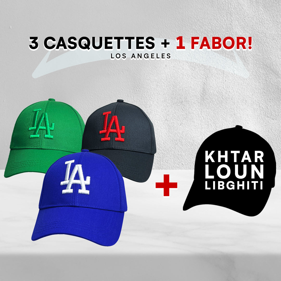3 Casquettes Los Angeles + 1 Fabor !