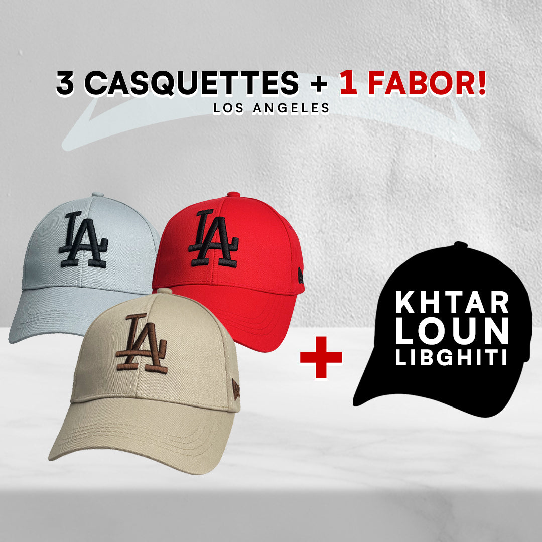 3 Casquettes Los Angeles + 1 Fabor !