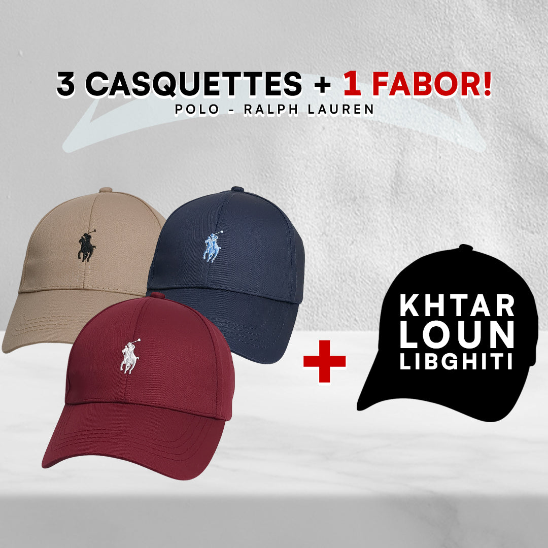 Pack 3 Casquettes Polo + 1 Fabor!