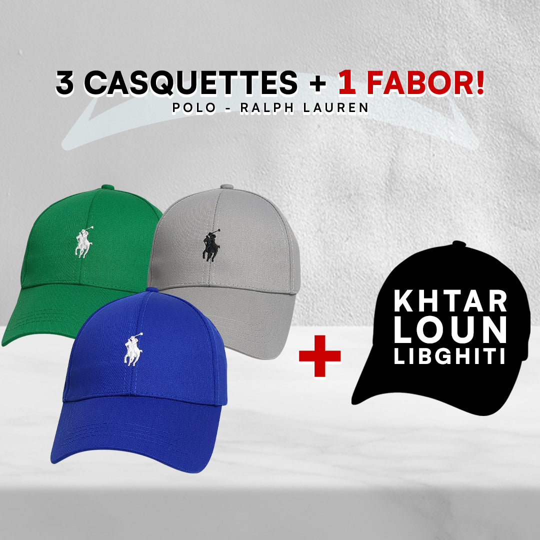 Pack 3 Casquettes Polo + 1 Fabor !