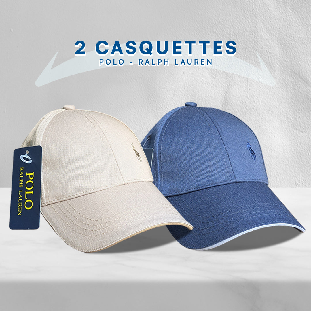 2 Casquettes Polo en Coton de Qualité