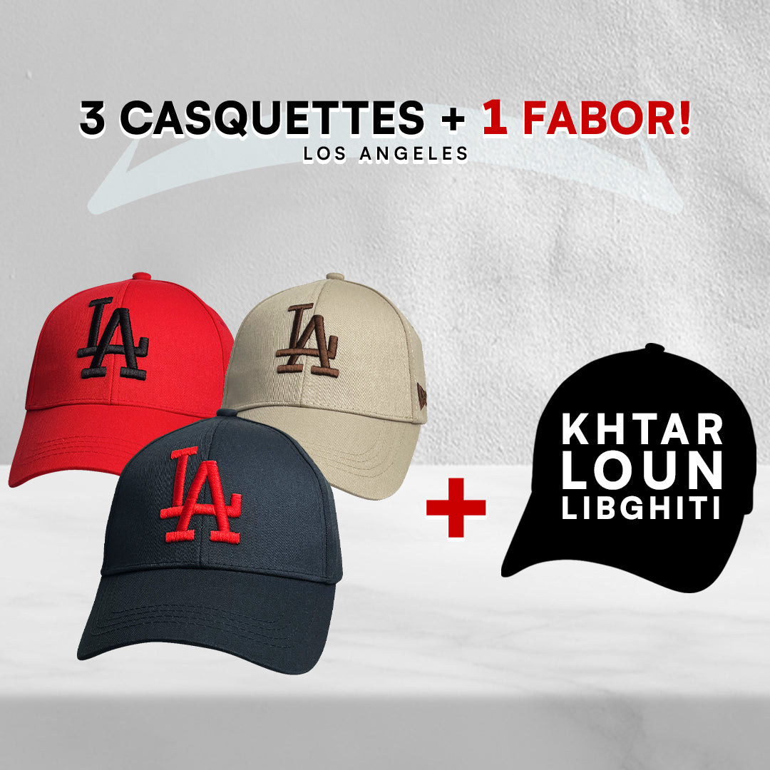 3 Casquettes Los Angeles + 1 Fabor !