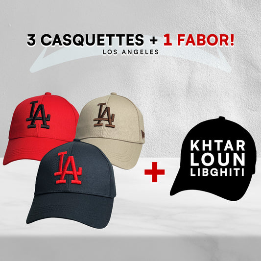 3 Casquettes Los Angeles + 1 Fabor !