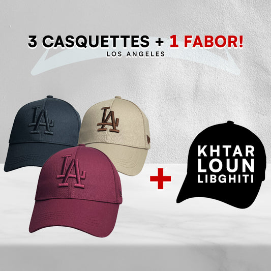 3 Casquettes Los Angeles + 1 Fabor !