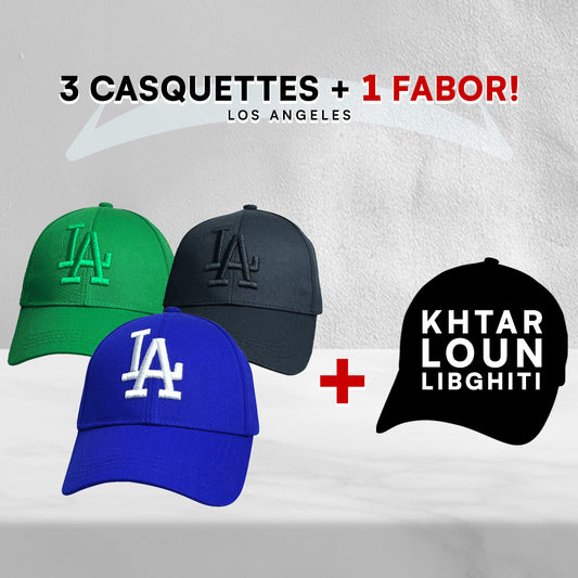 3 Casquettes Los Angeles + 1 Fabor !