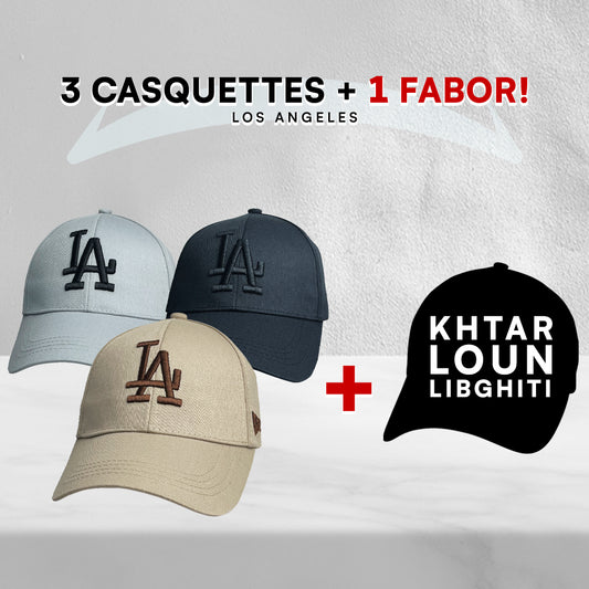 3 Casquettes Los Angeles + 1 Fabor !