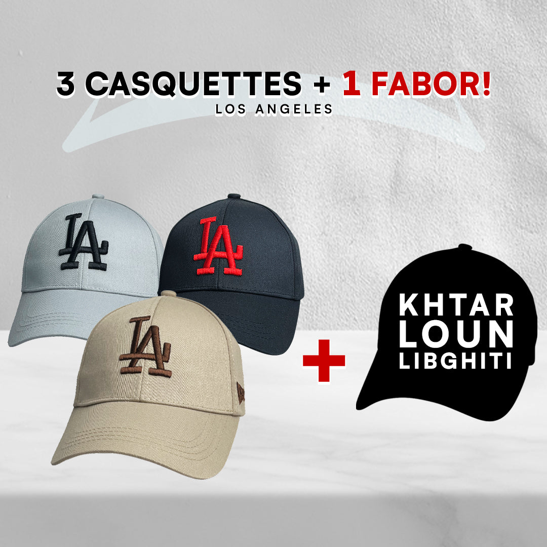 3 Casquettes Los Angeles + 1 Fabor !