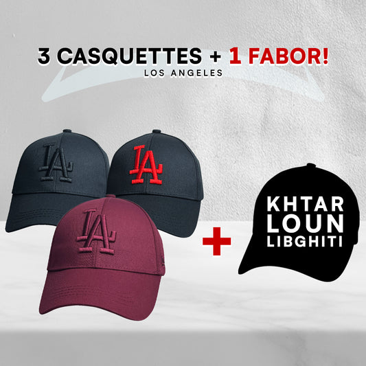3 Casquettes Los Angeles + 1 Fabor !