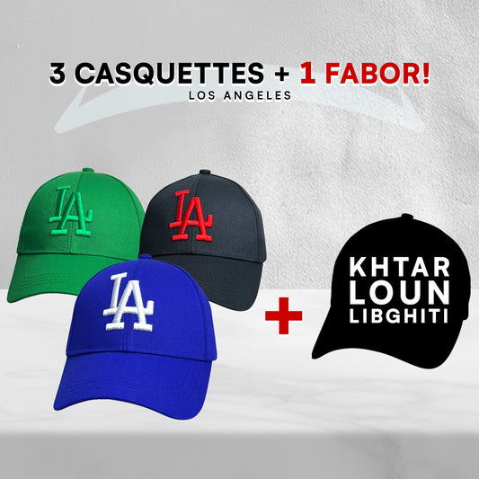 3 Casquettes Los Angeles + 1 Fabor !