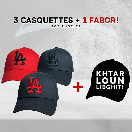 3 Casquettes Los Angeles + 1 Fabor !