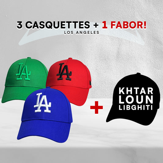 3 Casquettes Los Angeles + 1 Fabor !