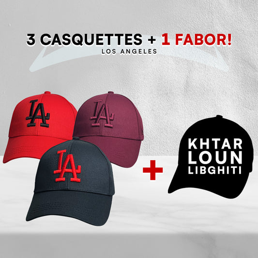 3 Casquettes Los Angeles + 1 Fabor !