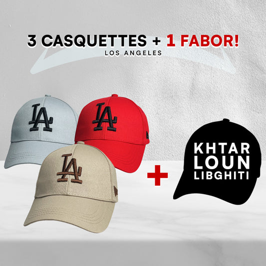 3 Casquettes Los Angeles + 1 Fabor !