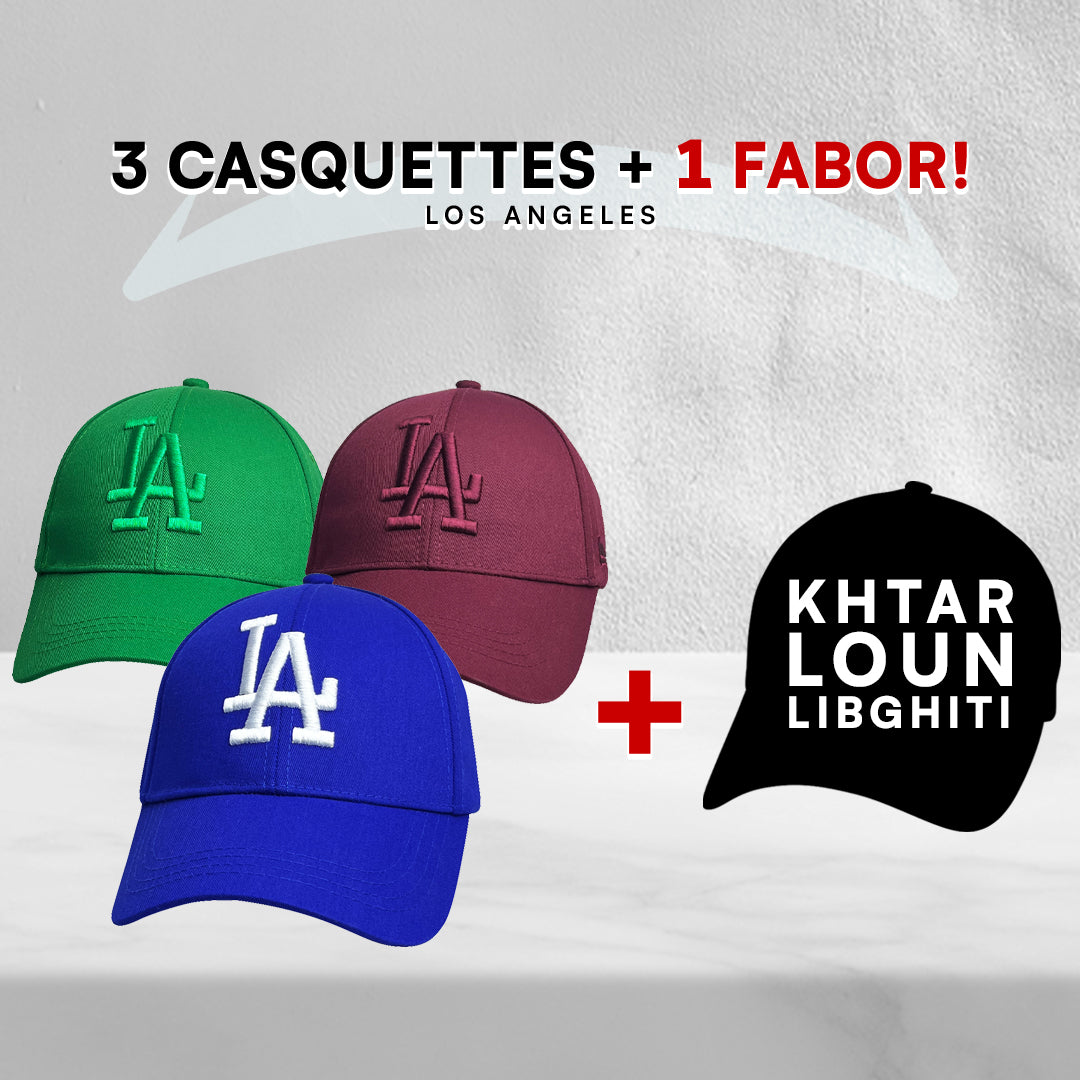 3 Casquettes Los Angeles + 1 Fabor !