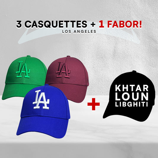 3 Casquettes Los Angeles + 1 Fabor !