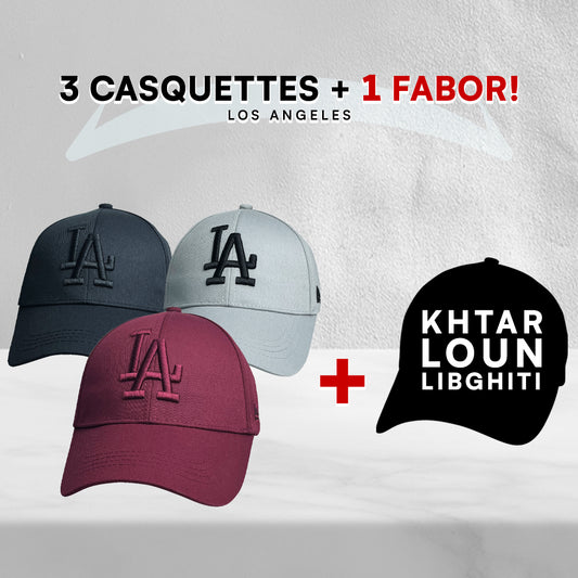 3 Casquettes Los Angeles + 1 Fabor !