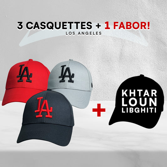 3 Casquettes Los Angeles + 1 Fabor !