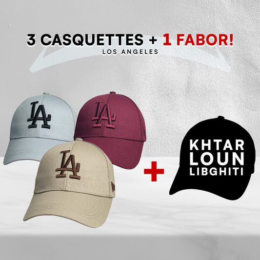 3 Casquettes Los Angeles + 1 Fabor !