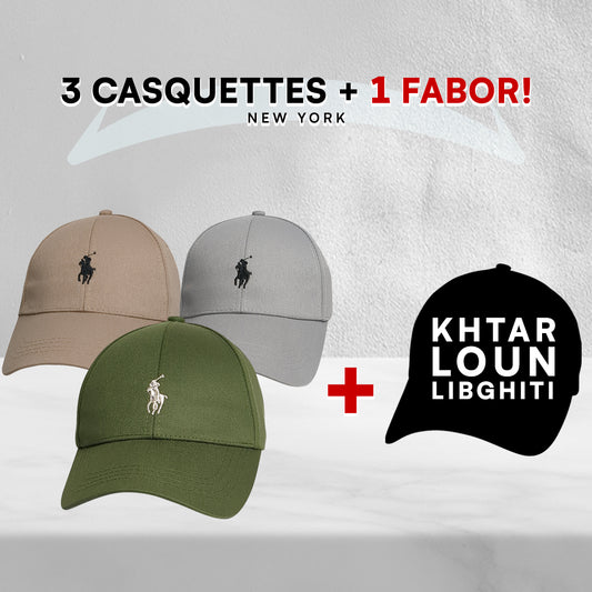 Pack 3 Casquettes Polo + 1 Fabor !