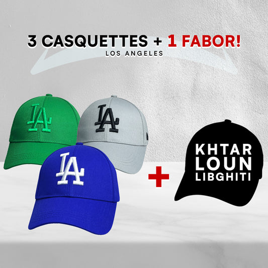 3 Casquettes Los Angeles + 1 Fabor !