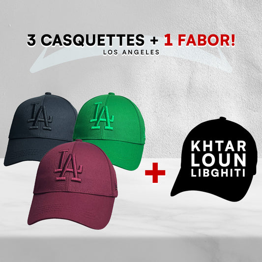 3 Casquettes Los Angeles + 1 Fabor !