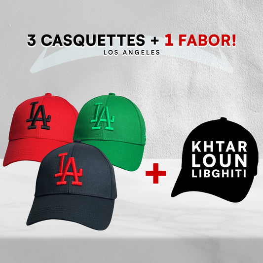 3 Casquettes Los Angeles + 1 Fabor !