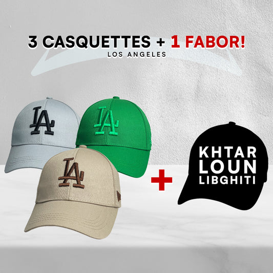 3 Casquettes Los Angeles + 1 Fabor !