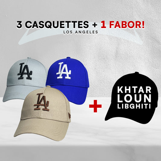 3 Casquettes Los Angeles + 1 Fabor !