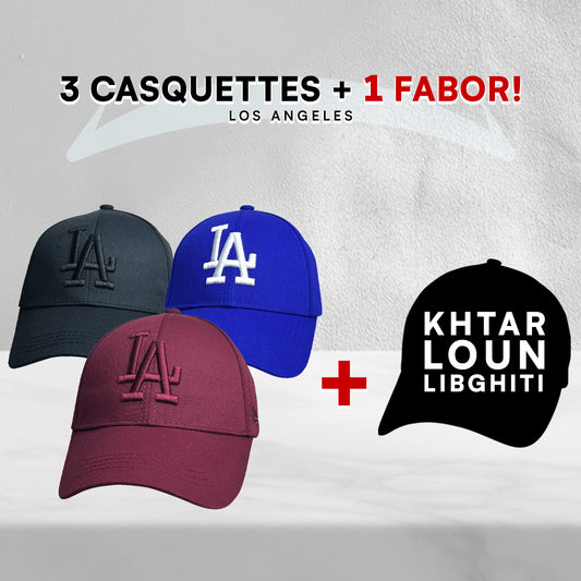 3 Casquettes Los Angeles + 1 Fabor !