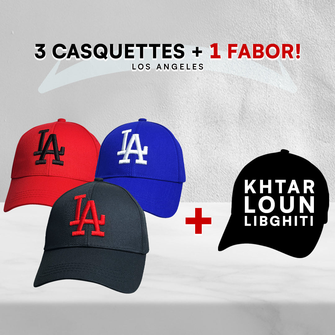 3 Casquettes Los Angeles + 1 Fabor !