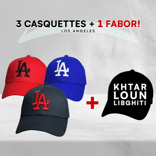 3 Casquettes Los Angeles + 1 Fabor !