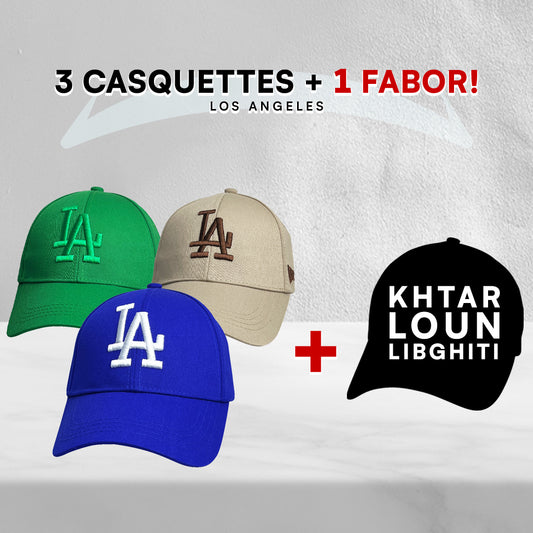 3 Casquettes Los Angeles + 1 Fabor !