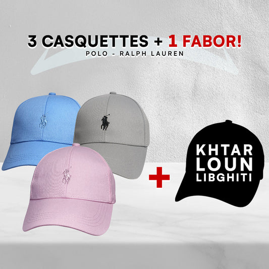Pack 3 Casquettes Polo + 1 Fabor!