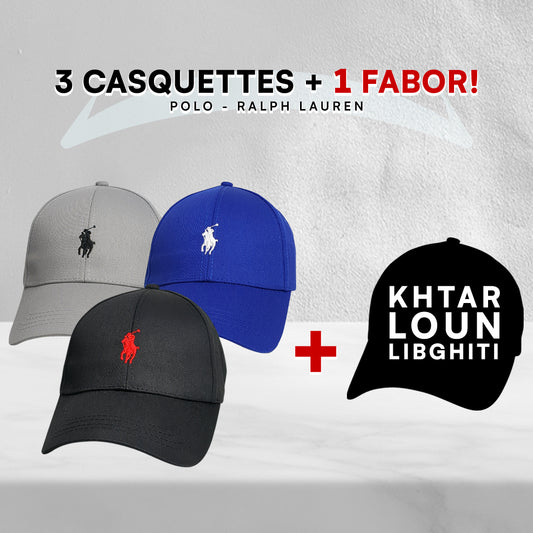 Pack 3 Casquettes Polo + 1 Fabor!