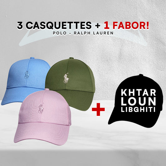 Pack 3 Casquettes Polo + 1 Fabor!