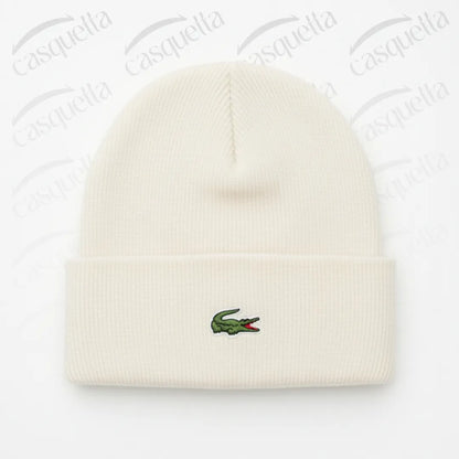 Bonnet Tricoté L a c o s t e Unisexe - Blanc