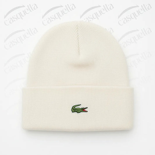 Bonnet Tricoté L a c o s t e Unisexe - Blanc