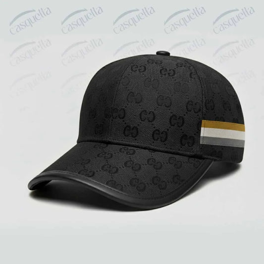 GG Monogram Cap - Noir avec bande tricolore