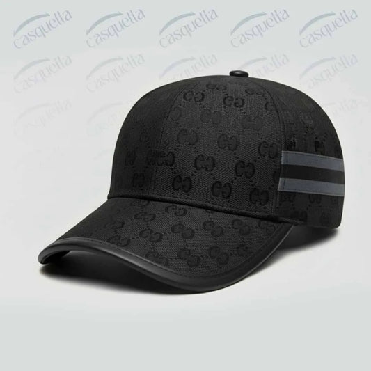 GG Monogram Cap - Noir avec bande tricolore