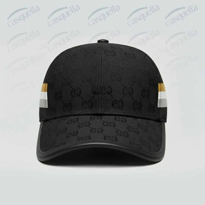 GG Monogram Cap - Noir avec bande tricolore