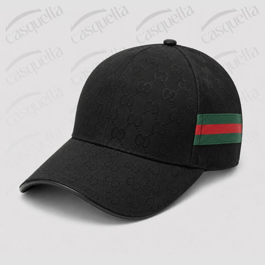 GG Monogramme Noire à Bande Contrastée