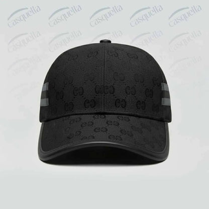 GG Monogram Cap - Noir avec bande tricolore