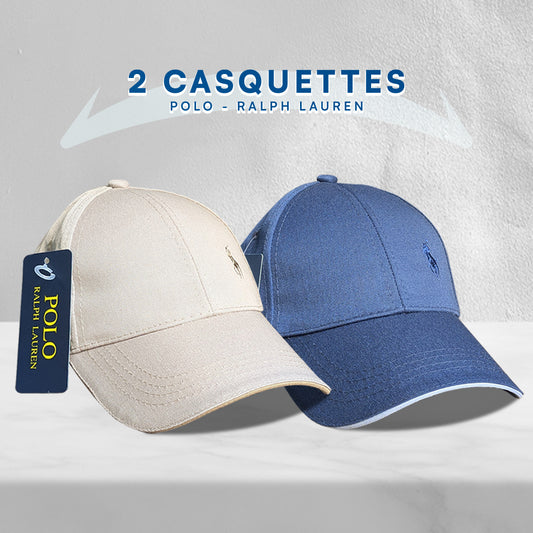 2 Casquettes Polo en Coton de Qualité