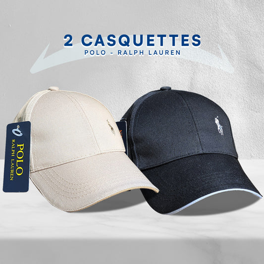 2 Casquettes Polo en Coton de Qualité
