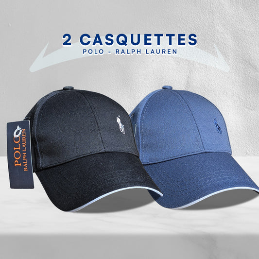 2 Casquettes Polo en Coton de Qualité